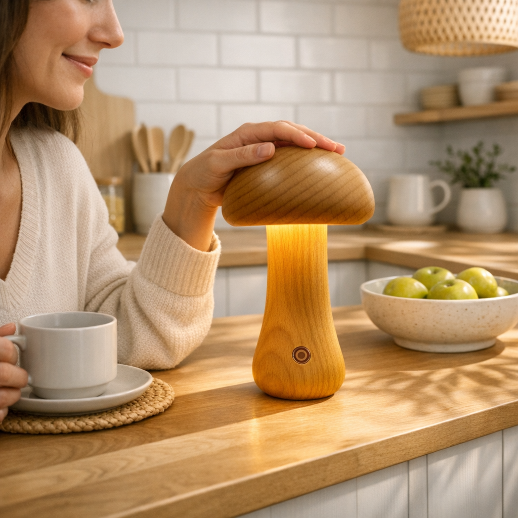 Elegant Mushroom Table Lamp warm glow LED
